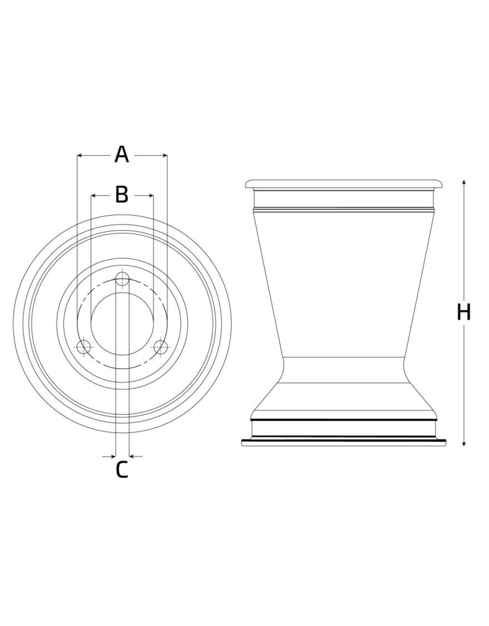 Aluminium achtervelg 180MM (set van twee)