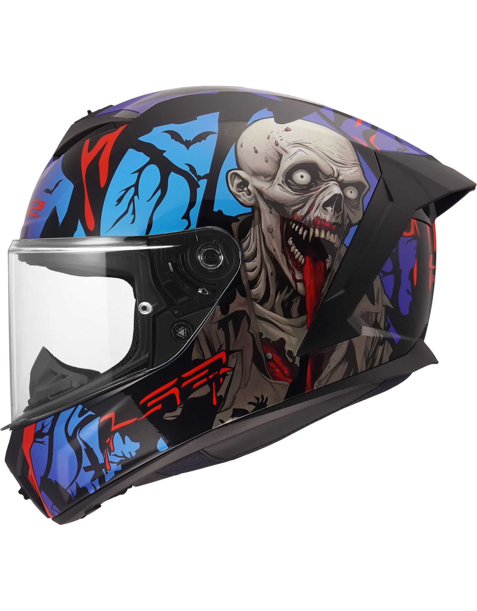 LS2 LS2 FF820 Rapid III Zombie zwart / Rood / Blauw