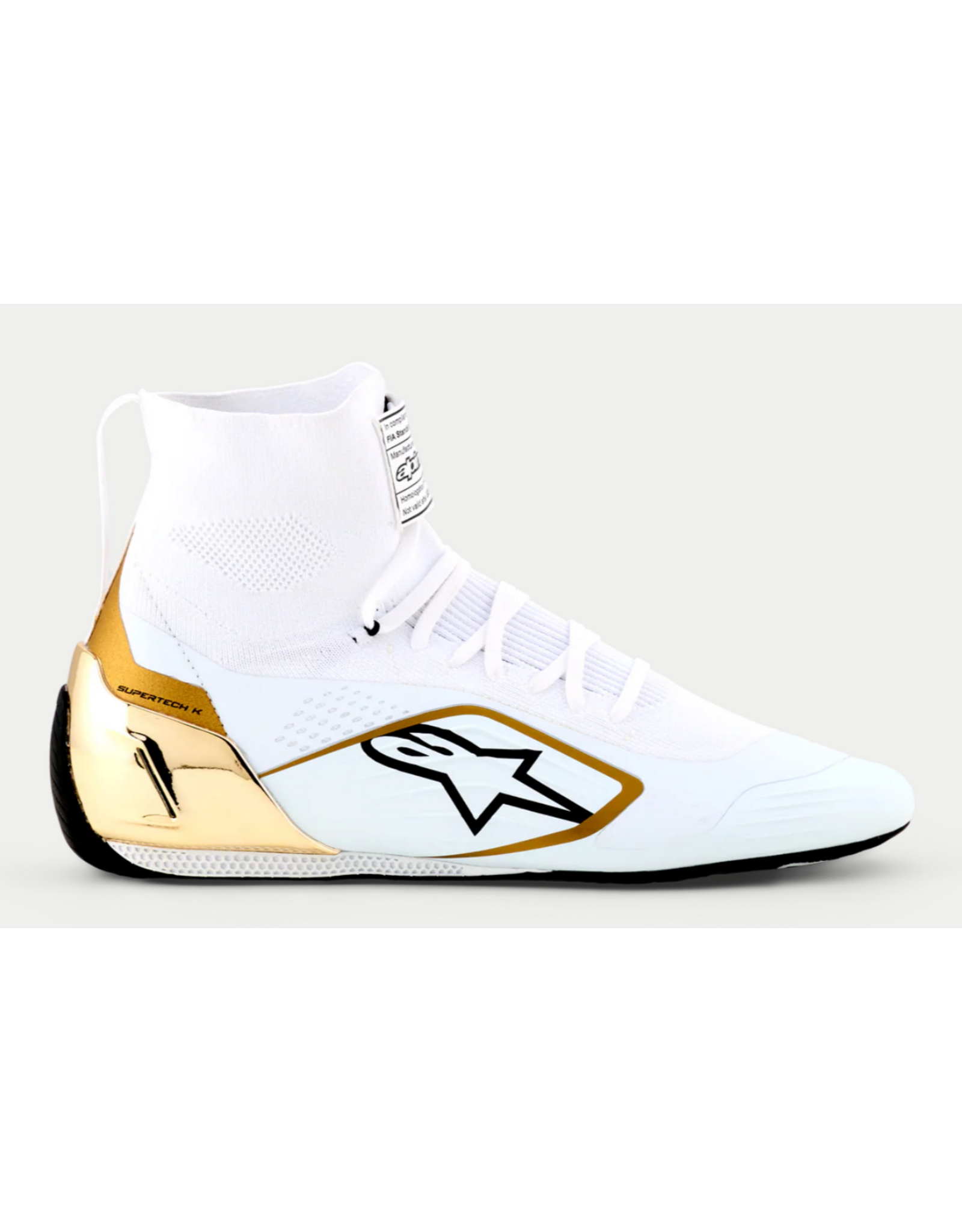 Alpinestars Alpinestars Supertech K Fia kartschoenen Wit / Zwart / Goud