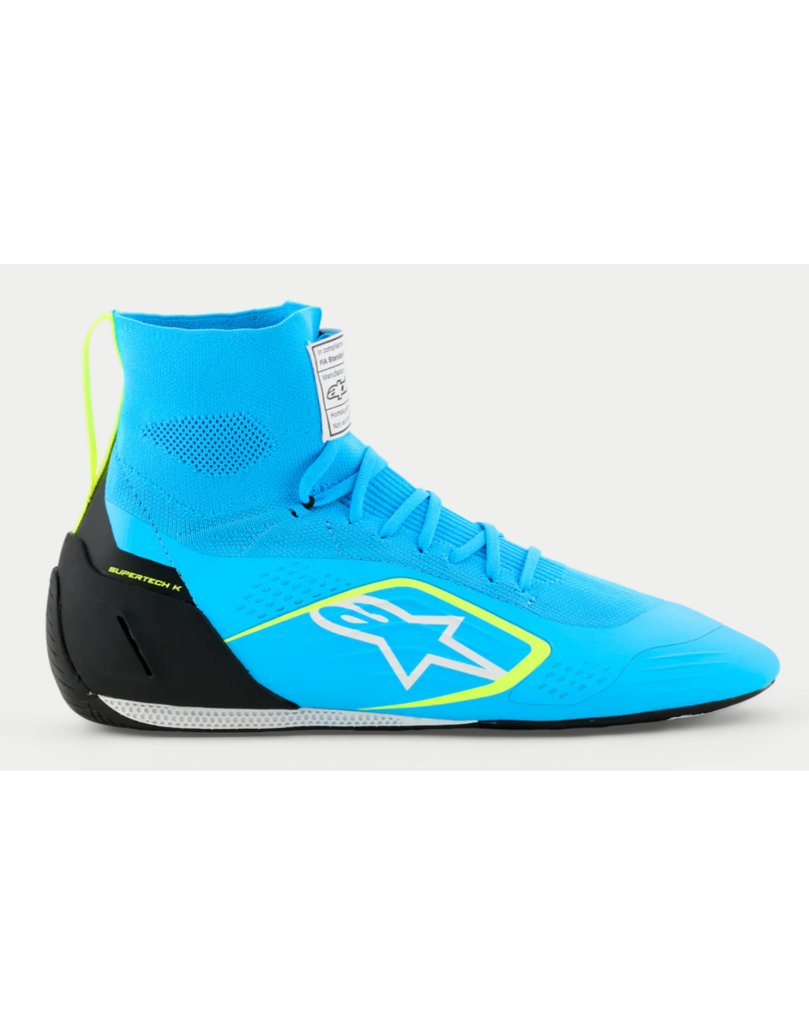 Alpinestars Alpinestars Supertech K Fia Karting shoes Light Blue / Fluo Yellow