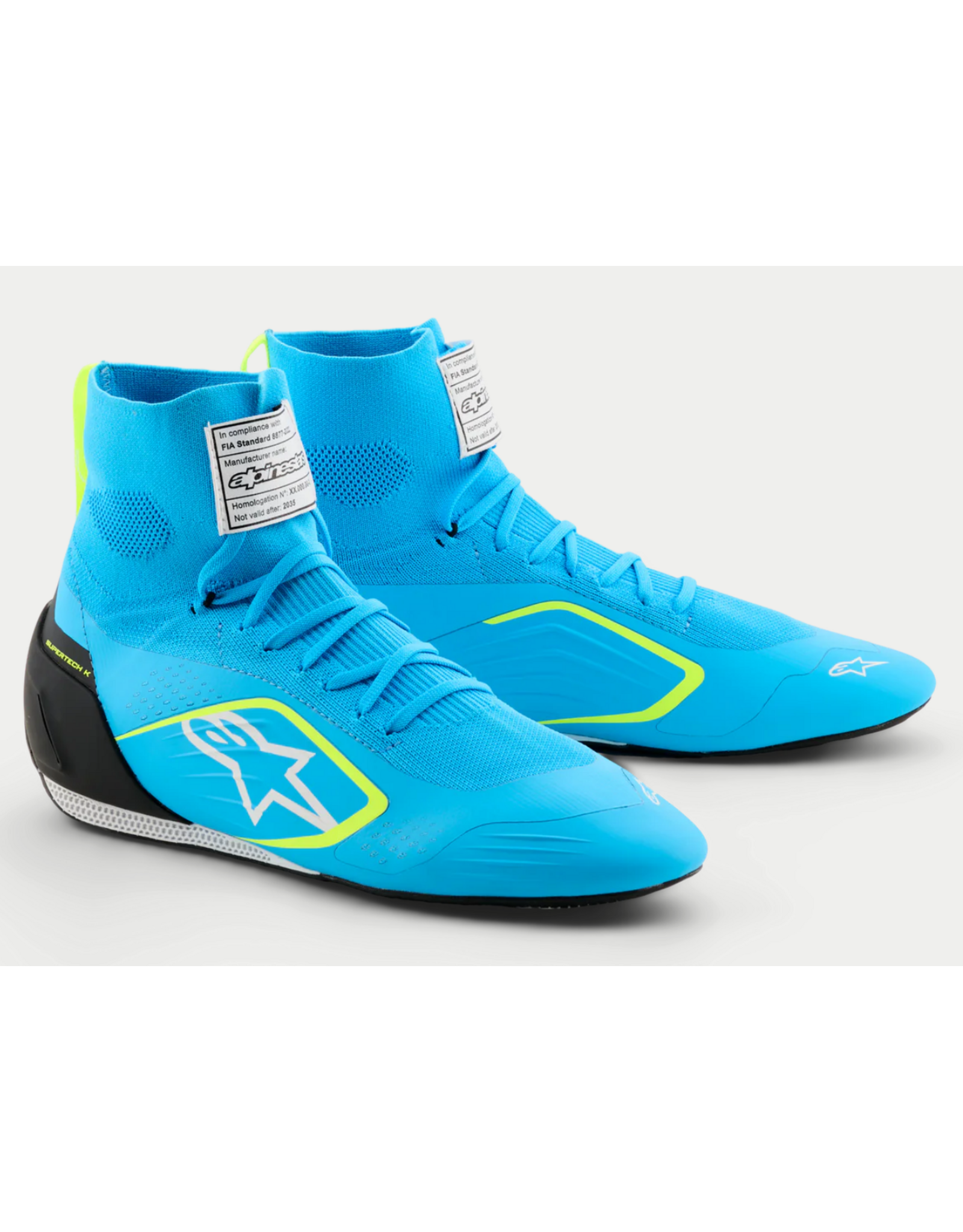 Alpinestars Alpinestars Supertech K Fia Karting shoes Light Blue / Fluo Yellow