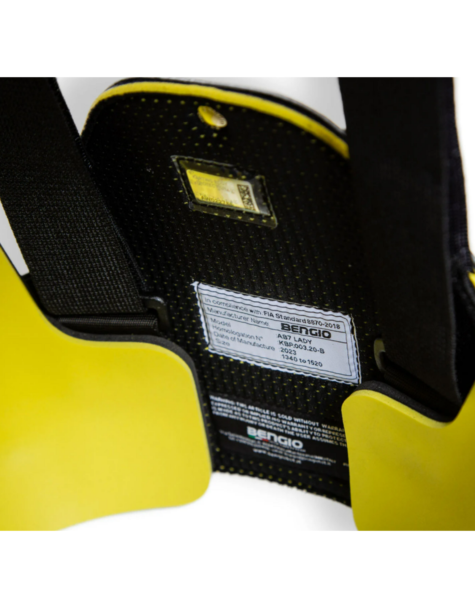 Bengio Bengio AB7 Lady / dames ribprotector FIA 8870-2018 keuring zwart /Fluo geel