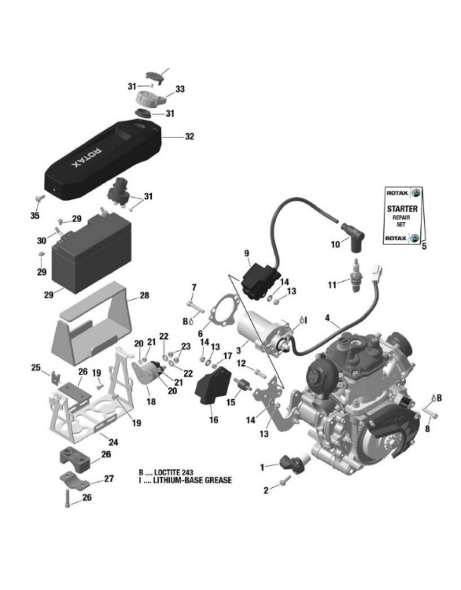 Rotax Max Rotax max start schakelaar EVO  - Type 1