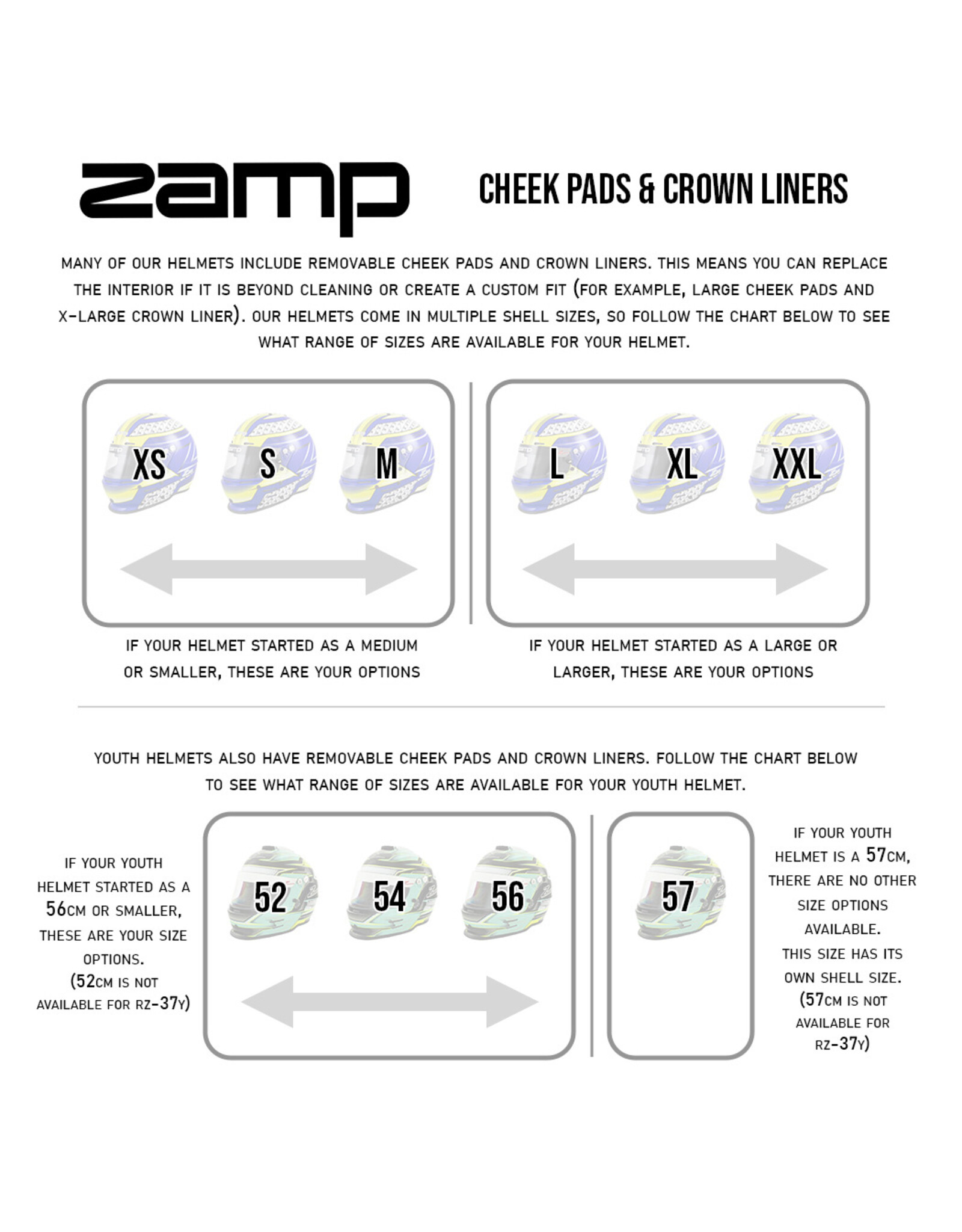 Zamp Zamp RZ-42Y / RZ-48Y cheekpads red