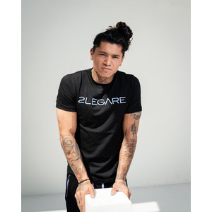 2LEGARE Embroidery T-Shirt - Black/Blue