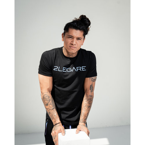 2LEGARE Embroidery T-Shirt - Black/Blue 2LEGARE Embroidery T-Shirt - Black/Blue
