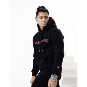 2LEGARE Logo Embroidery Hoodie - Black/Neon Pink
