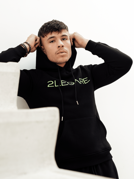 Embroidery Tracksuit - Black/Neon Yellow 2LEGARE Embroidery Tracksuit - Black/Neon Yellow
