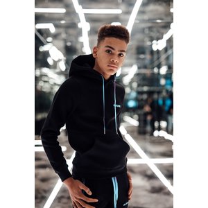 2LEGARE Kids Neon Fade Hoodie - Black/Kobalt