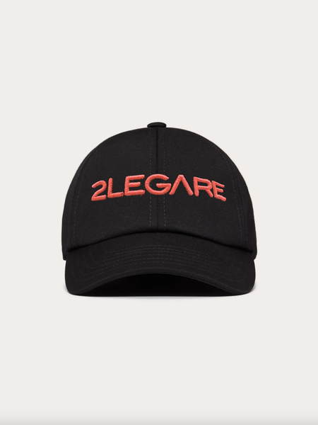 2LEGARE Logo Embroidery Cap - Black/Neon Pink