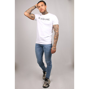 2LEGARE Logo Embroidery Tee - White/Black