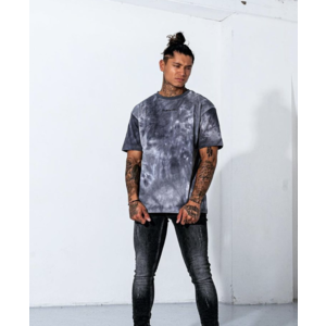 2LEGARE Oversized Tie Dye T-Shirt - Light Grey