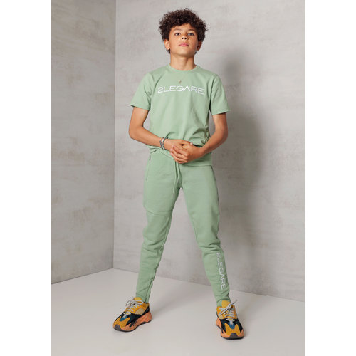 2LEGARE Kids Embroidery Jogger - Light Army