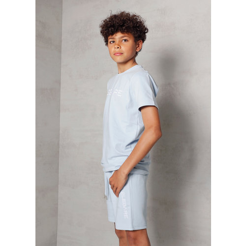 2LEGARE Kids Embroidery Short - Light Blue/White 2LEGARE Kids Embroidery Short - Light Blue/White