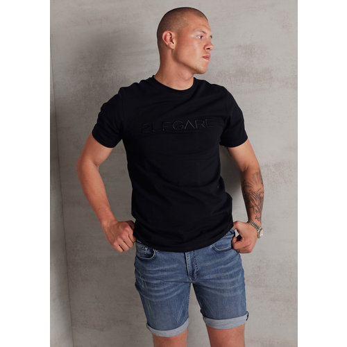 2LEGARE Embroidery T-Shirt - Navy/Black