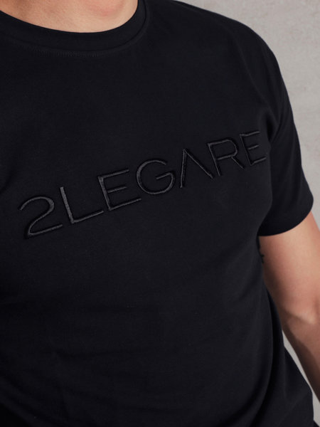2LEGARE Embroidery T-Shirt - Navy/Black