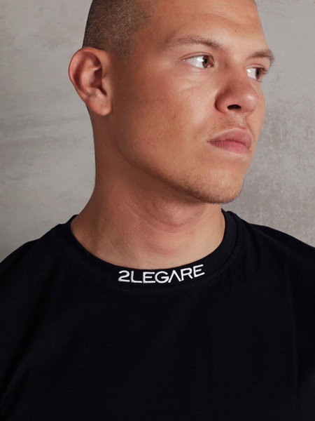 2LEGARE Logo Collar Tee - Dark Navy