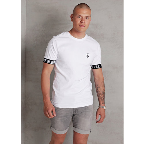 2LEGARE Logo Sleeve Tee - White 2LEGARE Logo Sleeve Tee - White