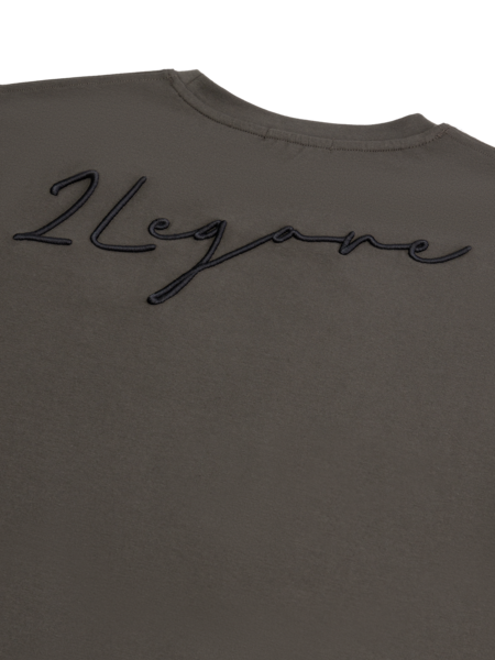 2LEGARE Embroidery Signature T-Shirt - Groen/Zwart