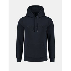2LEGARE Logo Embroidery Hoodie - Navy/Black