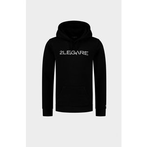 2LEGARE Kids Embroidery Hoodie - Zwart/Wit