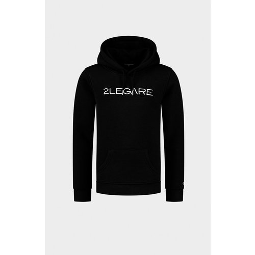 2LEGARE Kids Embroidery Hoodie - Zwart/Wit 2LEGARE Kids Embroidery Hoodie - Zwart/Wit