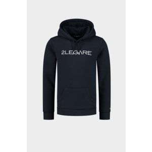 2LEGARE Kids Embroidery Hoodie - Navy/Wit