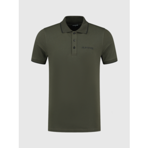 2LEGARE Contrast Polo - Army Black