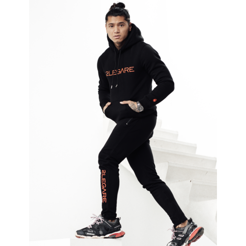 2LEGARE Embroidery Tracksuit - Black/Neon Pink 2LEGARE Embroidery Tracksuit - Black/Neon Pink