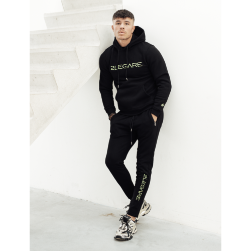 2LEGARE Embroidery Tracksuit - Black/Neon Yellow 2LEGARE Embroidery Tracksuit - Black/Neon Yellow