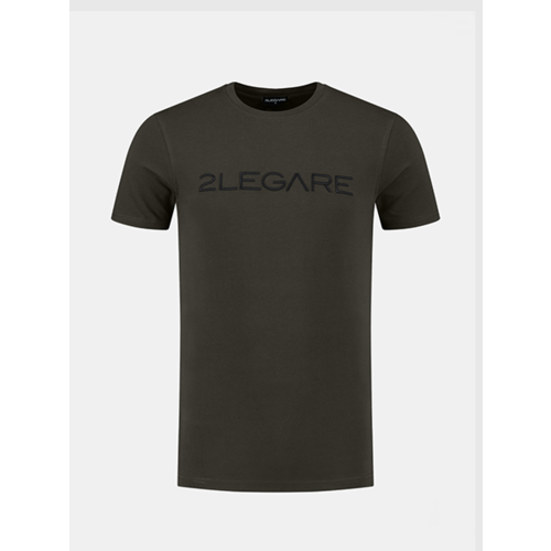 2LEGARE Embroidery T-Shirt - Army/Zwart 2LEGARE Embroidery T-Shirt - Army/Zwart
