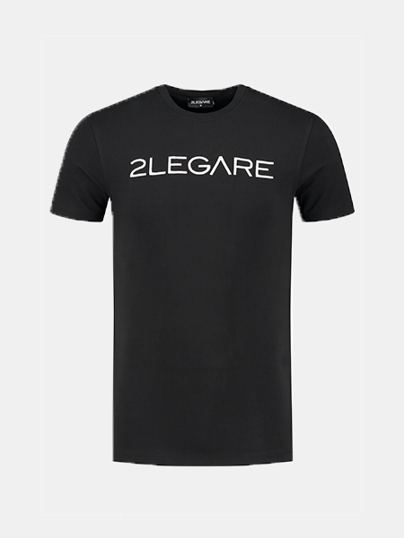 2LEGARE Embroidery T-Shirt - Black/White