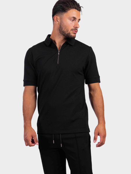 2LEGARE Zip Polo - Black