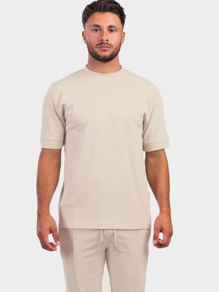 2LEGARE Oversized Morris T-Shirt - Beige