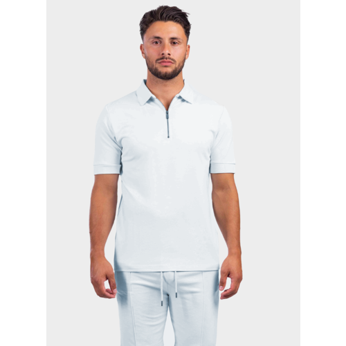 2LEGARE Zip Polo - Icy Blue