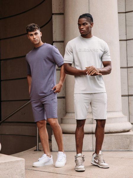 2LEGARE Oversized Basic T-Shirt - Steel Grey