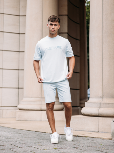 2LEGARE Oversized Jaxon T-Shirt - Ice Blue