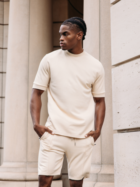 2LEGARE Oversized Morris T-Shirt - Beige