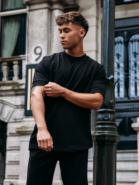 2LEGARE Oversized Morris T-Shirt - Black