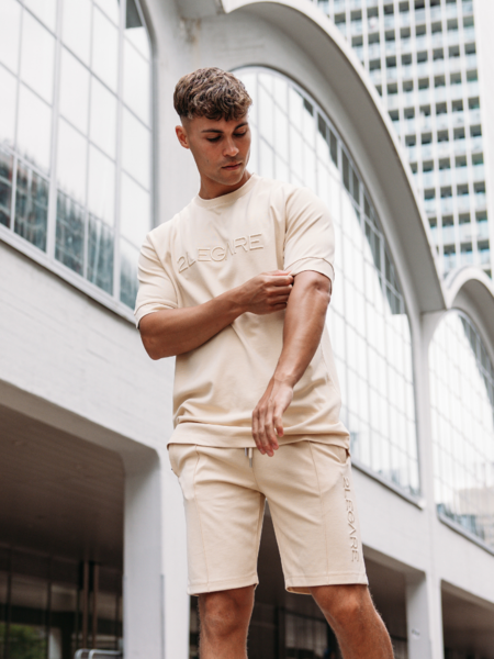 2LEGARE Oversized Jaxon T-Shirt - Beige