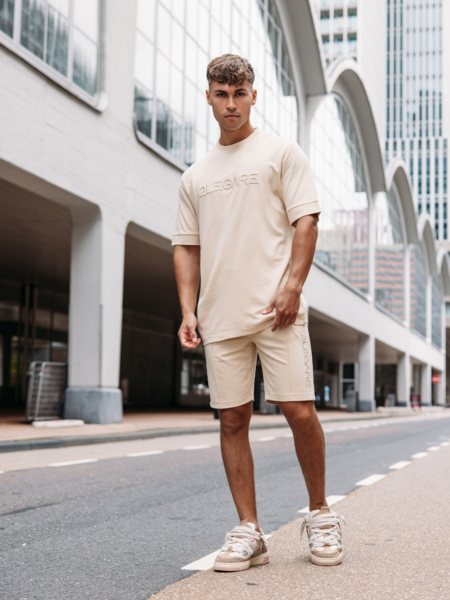 2LEGARE Oversized Jaxon T-Shirt - Beige