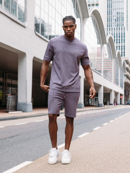 2LEGARE Oversized Jaxon T-Shirt - Steel Grey