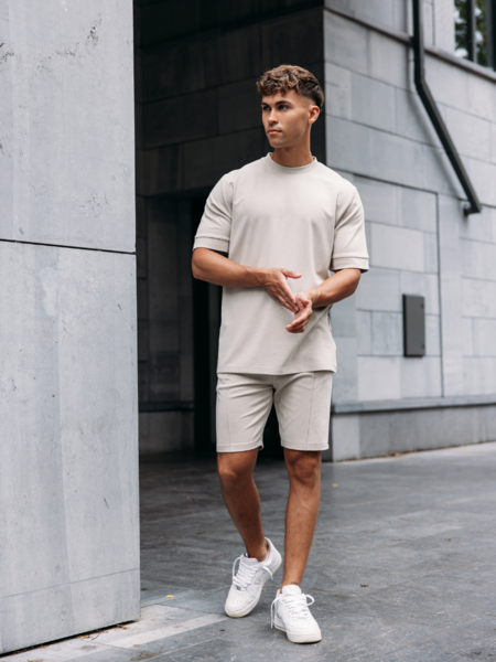 2LEGARE Oversized Basic T-Shirt - Dove Grey