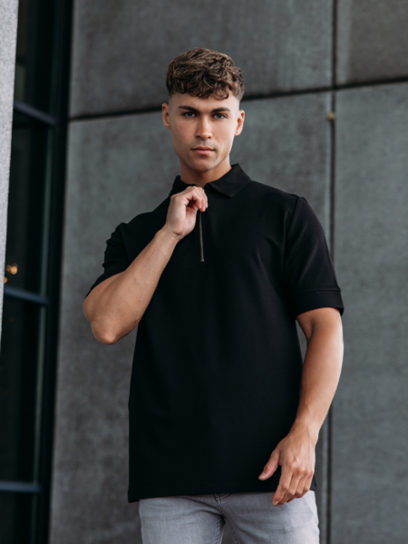 2LEGARE Rover Zip Polo - Black