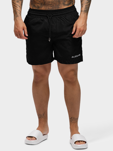 2LEGARE Branded Swimshort - Black