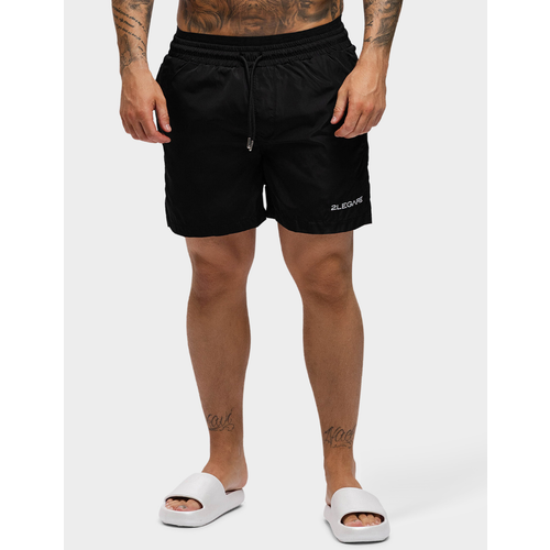 2LEGARE 2LEGARE Branded Swimshort - Black