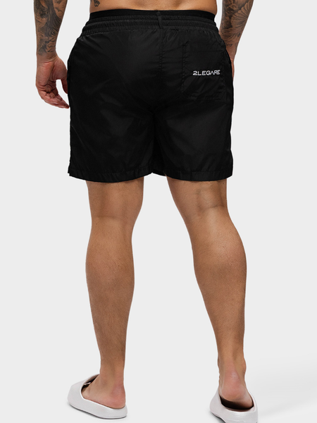 2LEGARE Branded Swimshort - Black 2LEGARE 2LEGARE Branded Swimshort - Black
