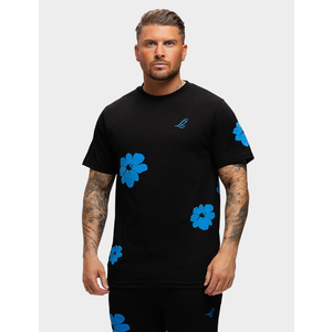 2LEGARE 2LEGARE Flower T-Shirt - Black/Cobalt
