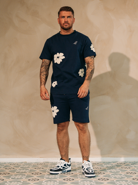 2LEGARE Flower Short - Navy/White 2LEGARE 2LEGARE Flower Short - Navy/White