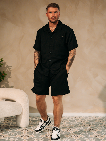 2LEGARE Embroidery Short - Black 2LEGARE 2LEGARE Embroidery Short - Black